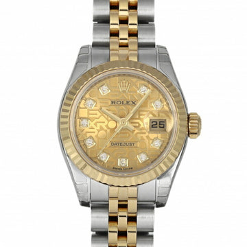 Rolex Datejust 179173G champagne dial watch ladies
