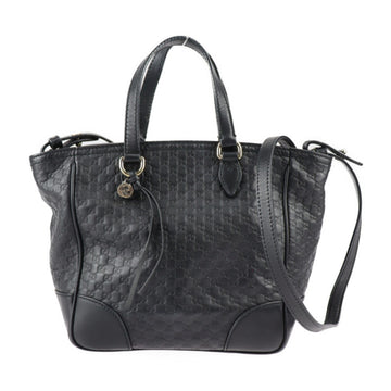 GUCCI Micro sima Handbag 449241 Leather Black Gold Hardware 2WAY Shoulder Bag