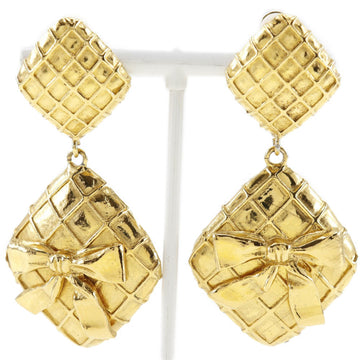 CHANEL Quilted Gold Plated Ladies Earrings