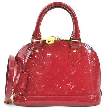 LOUIS VUITTON Handbag Crossbody Shoulder Bag Monogram Vernis Alma BB Patent Leather Magenta Gold Women's M91771