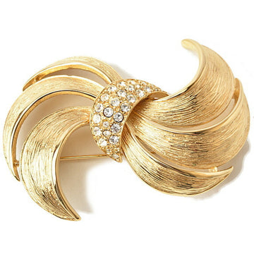 Givenchy Pin Brooch GIVENCHY Rhinestone Gold
