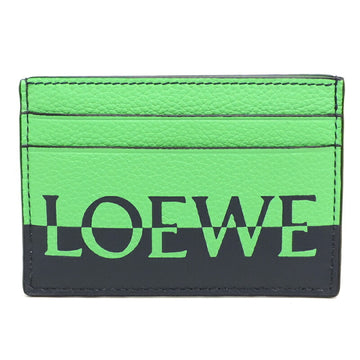 LOEWE Signature Plain Ladies/Men's Card Case C314322X01 Leather Green x Black