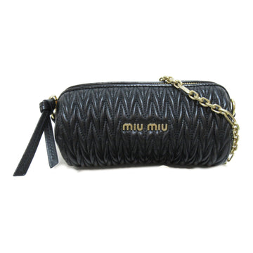 MIU MIU Shoulder pouch Black leather Materasse leather 5NF843N88 F0002