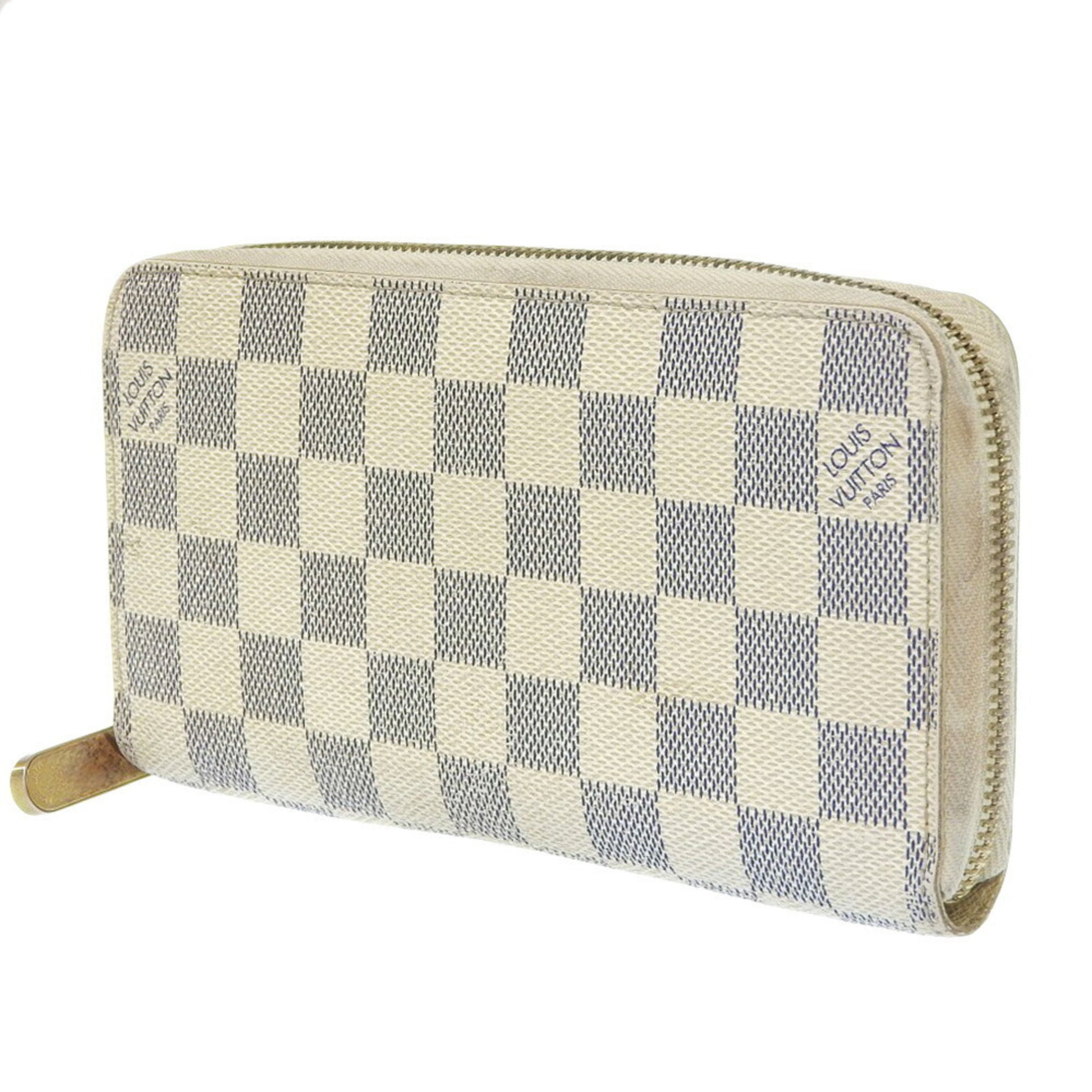 lv white checkered wallet