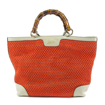 Gucci 338965 Bamboo Handbag Leather Ladies