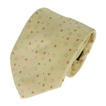 HERMES tie silk yellow system whole pattern apparel men's accessory