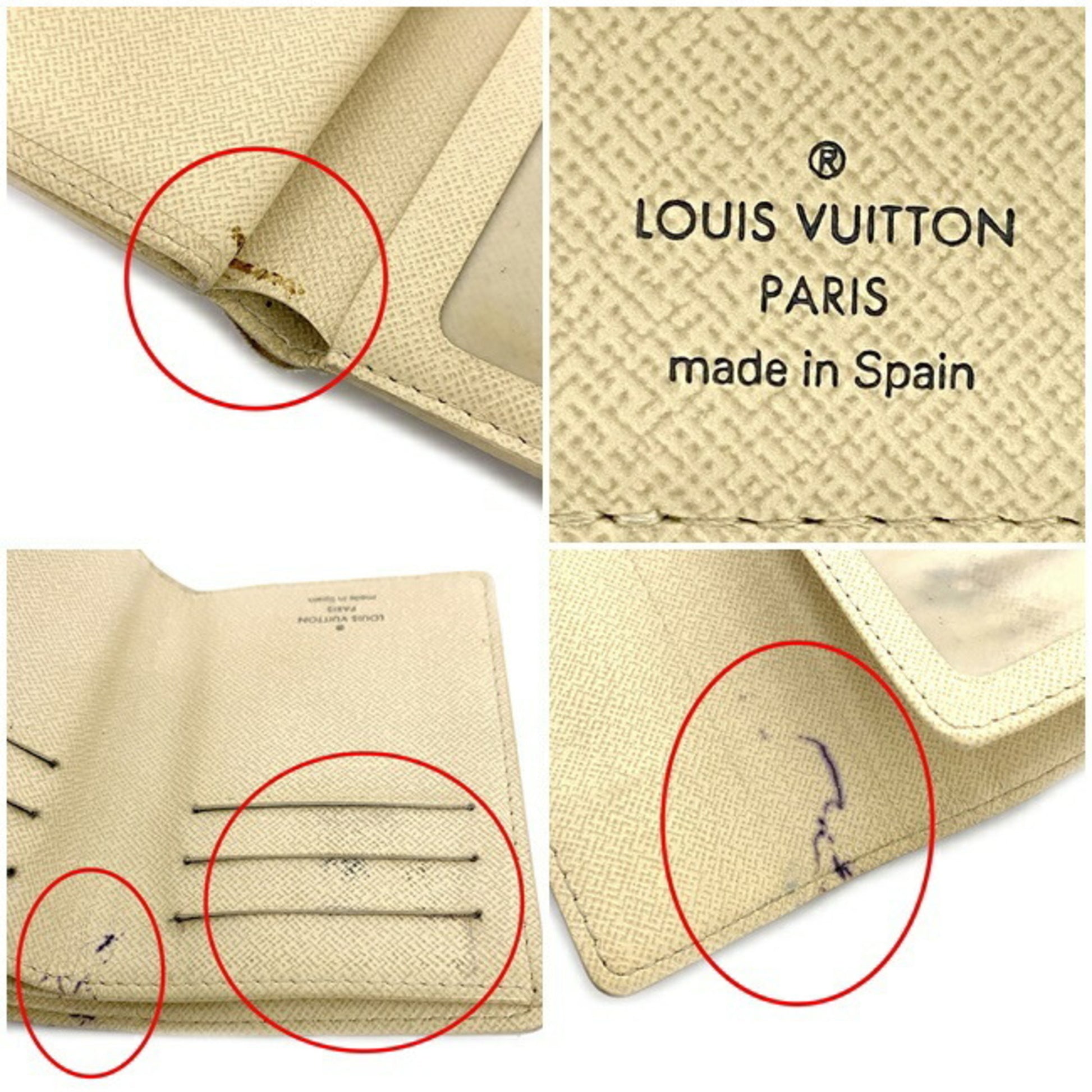 Louis Vuitton Tri-Fold Wallet Portofeuil Koala White Gray Damier Azul  N60013 CA1077 LOUIS VUITTON Metal Fittings Women's