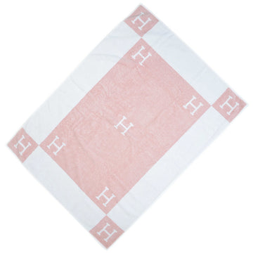 HERMES Avalon Beach Towel Pink/White 100% Cotton