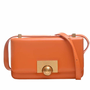 BOTTEGA VENETA Leather The Classic Shoulder Bag Orange Ladies