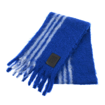 LOEWE Striped Blue Unisex Wool Nylon Mohair Muffler
