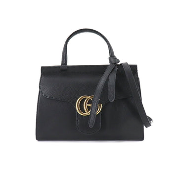 Gucci GG Marmont 2way hand shoulder bag leather black 442622 Bag