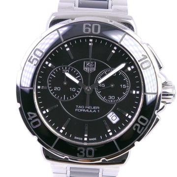 Tag Heuer Formula 1 CAH1210 Stainless Steel x Ceramic Silver Quartz Chronograph Men's Black Dial Watch