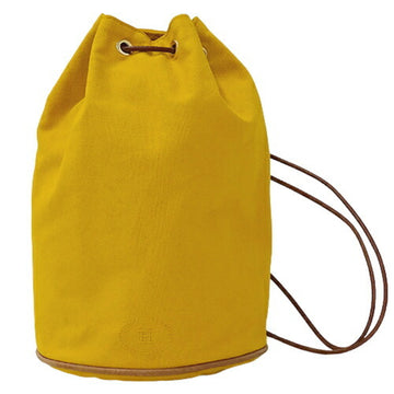 HERMES Bag Ladies Shoulder Rucksack Body Porchon Mimil Toile Officie Yellow Type