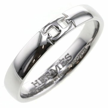 HERMES Ring Ever Hercules Width about 3.5mm H119854B 00046 K18 White Gold No. 14 Women's