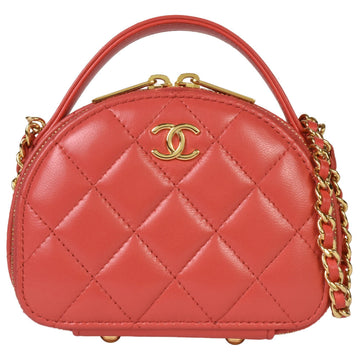 CHANEL Coco Mark Chain Clutch Shoulder Bag Random Serial [Manufactured after 2021] Red Lambskin AP3088