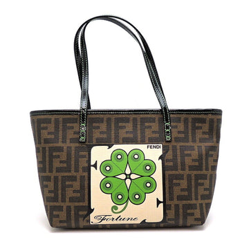 Fendi Fortune Tote Women's Bag 8BH223-CR3 PVC Pattern/Mocha
