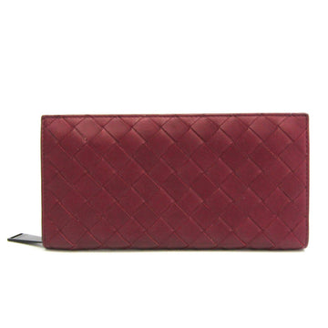 BOTTEGA VENETA Intrecciato Women's Leather Long Wallet [bi-fold] Bordeaux
