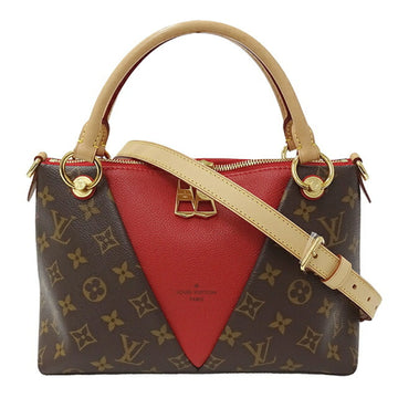LOUIS VUITTON Bag Monogram Women's Brand Handbag Shoulder 2way V Tote BB Sleaze Brown Red M43966