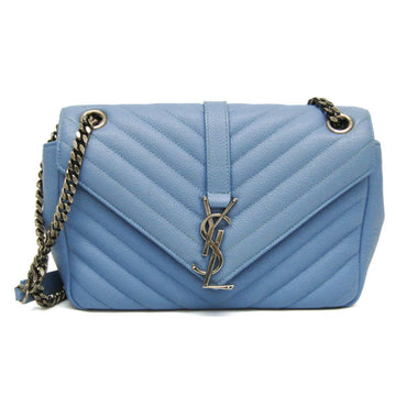 SAINT LAURENT 403118 Women's Leather Shoulder Bag Blue