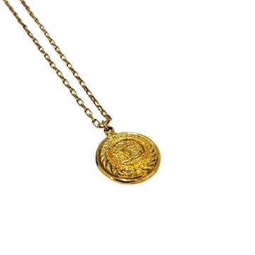 CHANEL Vintage Coco Mark Logo Motif Necklace Pendant Women's Accessories Gold