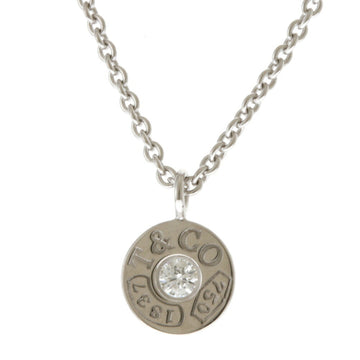 TIFFANY&Co. 1837 circle necklace 18k gold K18 white diamond unisex