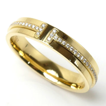 TIFFANY&Co.  K18YG Yellow Gold T TWO Narrow Diamond Ring 1 6.7g Ladies