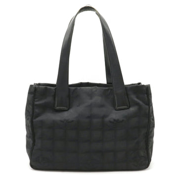 Chanel New Line Tote PM Bag Shoulder Nylon Leather Black A20457