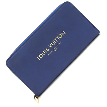 LOUIS VUITTON Round Long Wallet Flight Bag Panarm Zippy M58044 Blue Leather Men's
