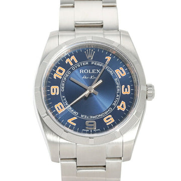 ROLEX Air King Concentric 114210 Blue Arabic Dial Watch Men's