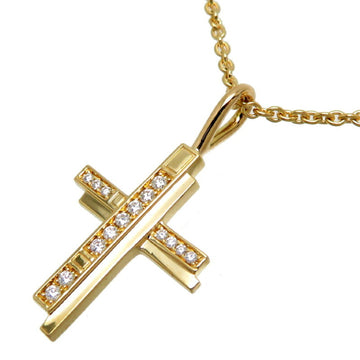 HARRY WINSTON Traffic Cross Diamond Women's/Men's Necklace CMDYRECRTRF 750 Yellow Gold