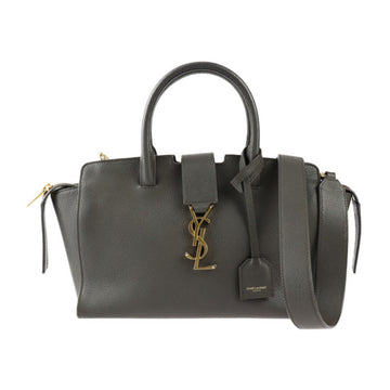 SAINT LAURENT Handbag 635346 Grain Leather Gray Gold Hardware 2WAY Shoulder Bag