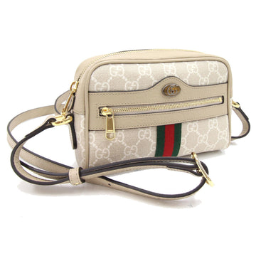 Gucci Shoulder Bag Offidia 517350 Beige PVC Leather Women's GUCCI