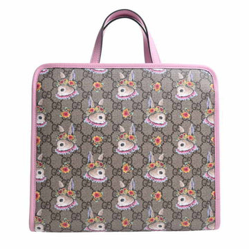 Gucci GG Supreme Children's 2WAY Handbag Higuchi Yuko 630542 Beige/Pink PVC