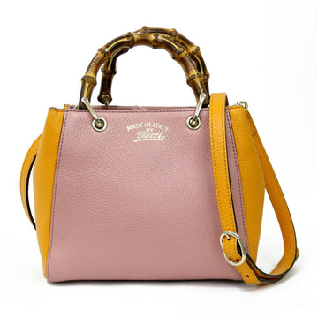Gucci Shoulder Bag Bamboo Handbag Day Limited Color Pink Orange Ladies