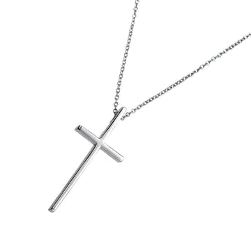 TIFFANY&Co. Cross necklace 63cm K18 WG white gold 750 cross Necklace