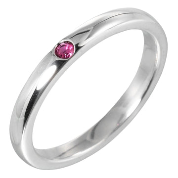 TIFFANY&Co. Stacking Band Ring 925 Silver Pink Sapphire Approx. 2.29g