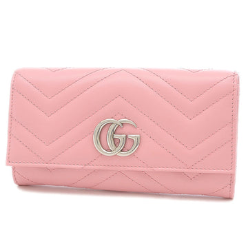 Gucci GG Marmont Continental Wallet Long Leather Pink 443436