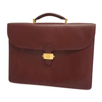 CARTIERAuth  Must Women's Leather Briefcase Bordeaux