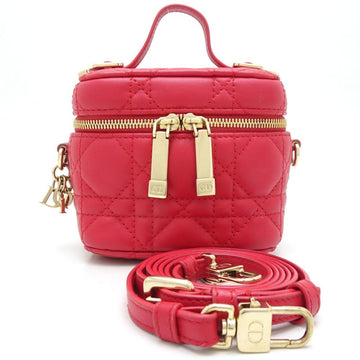 CHRISTIAN DIOR Micro Vanity Lady S0918ONMJ Shoulder Bag Cannage Leather Red 350703