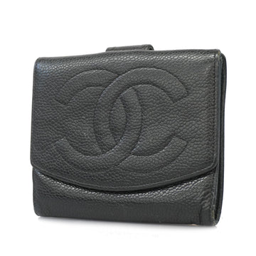 Chanel Bi-fold Wallet Women's Caviar Leather Wallet (bi-fold) Black