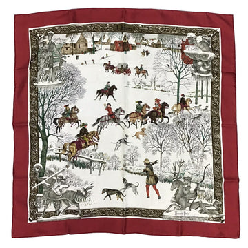 HERMES Carre 90 Lhiver scarf silk women's men's unisex clothing snow