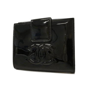 Chanel Bi-fold Wallet With Silver Hardware Women's Patent Leather Wallet