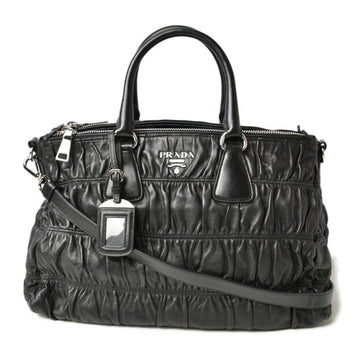 PRADA handbag shoulder bag 2way compatible  BL0743 NAPPA GAUFRE NERO black with strap