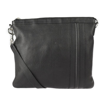 GUCCI shoulder bag 233329 leather black silver metal fittings messenger