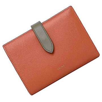 CELINE strap red gray rose wallet leather  folio belt ladies