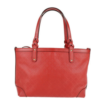 GUCCI Diamante Tote Bag 269878 Leather Red Pouch Handbag