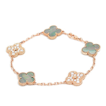 Van Cleef & Arpels Alhambra Bracelet Gray Mother of Pearl Diamond K18RG