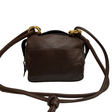 LOEWE Anagram Logo Nappa Leather Genuine Mini Shoulder Bag Pochette Sacoche Brown