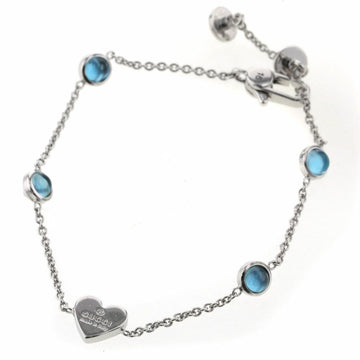 Gucci Bracelet Heart Color Stone Silver 925 Blue Topaz Ladies GUCCI