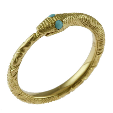 GUCCI Ouroboros Ring No. 8.5 18K Turquoise Women's